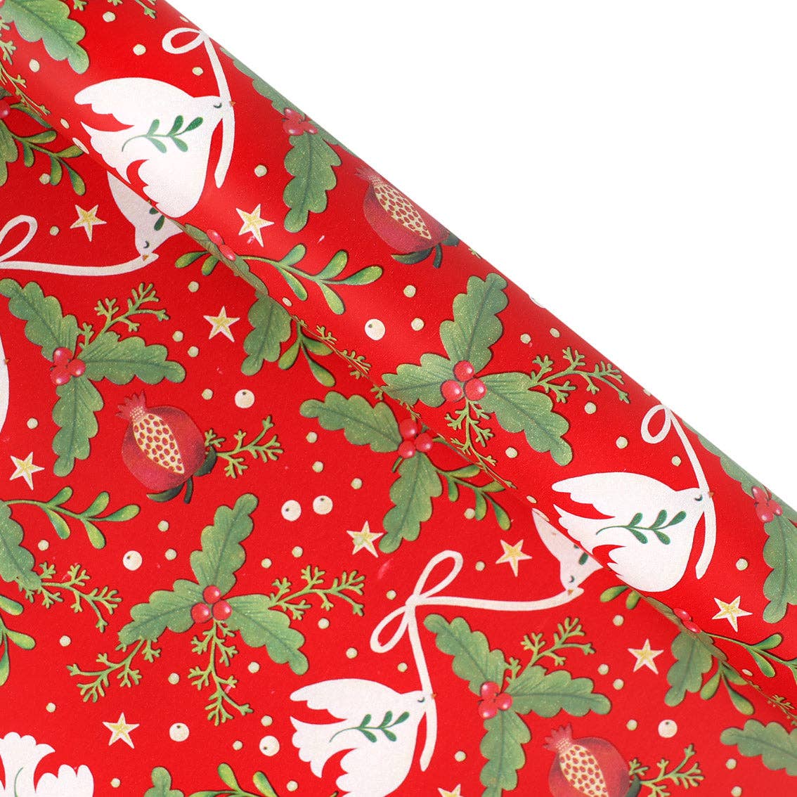 Folklore Red & Green Recycled Christmas Wrapping Paper - 3m