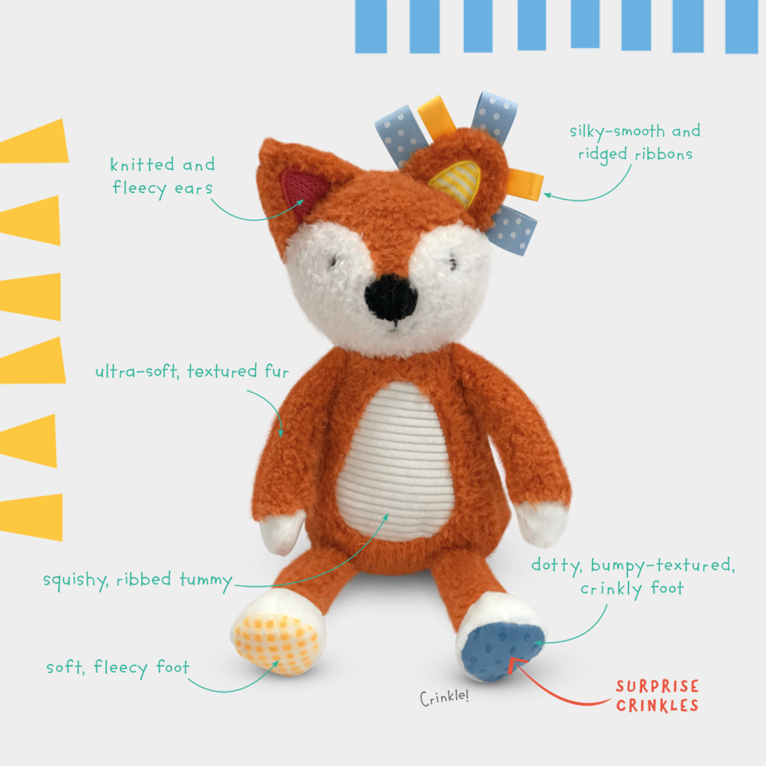 Sensory Snuggables Small Plush Fox (polybag/swingtag)