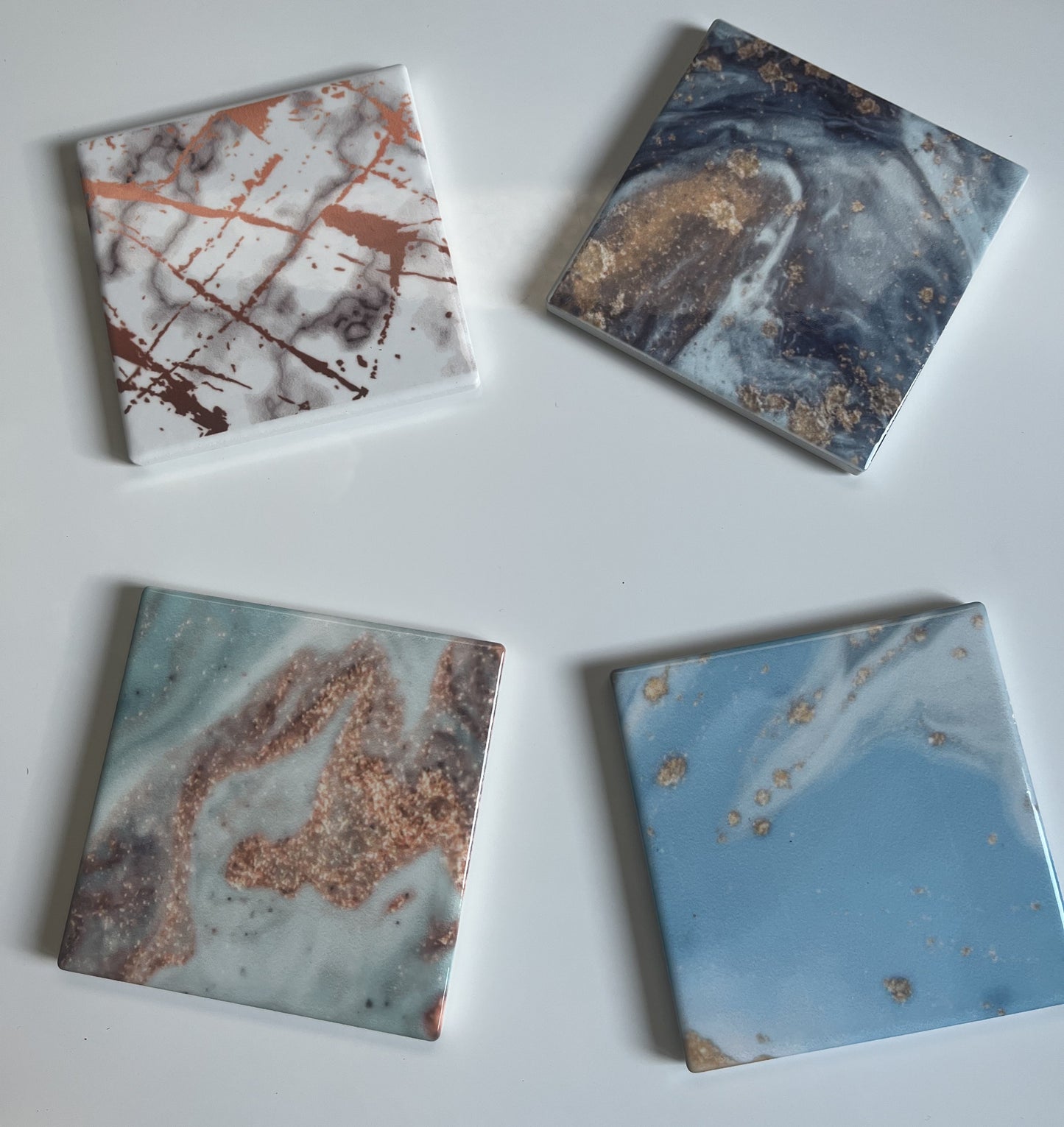 Hand Made Marble Effect Ceramic Coaster