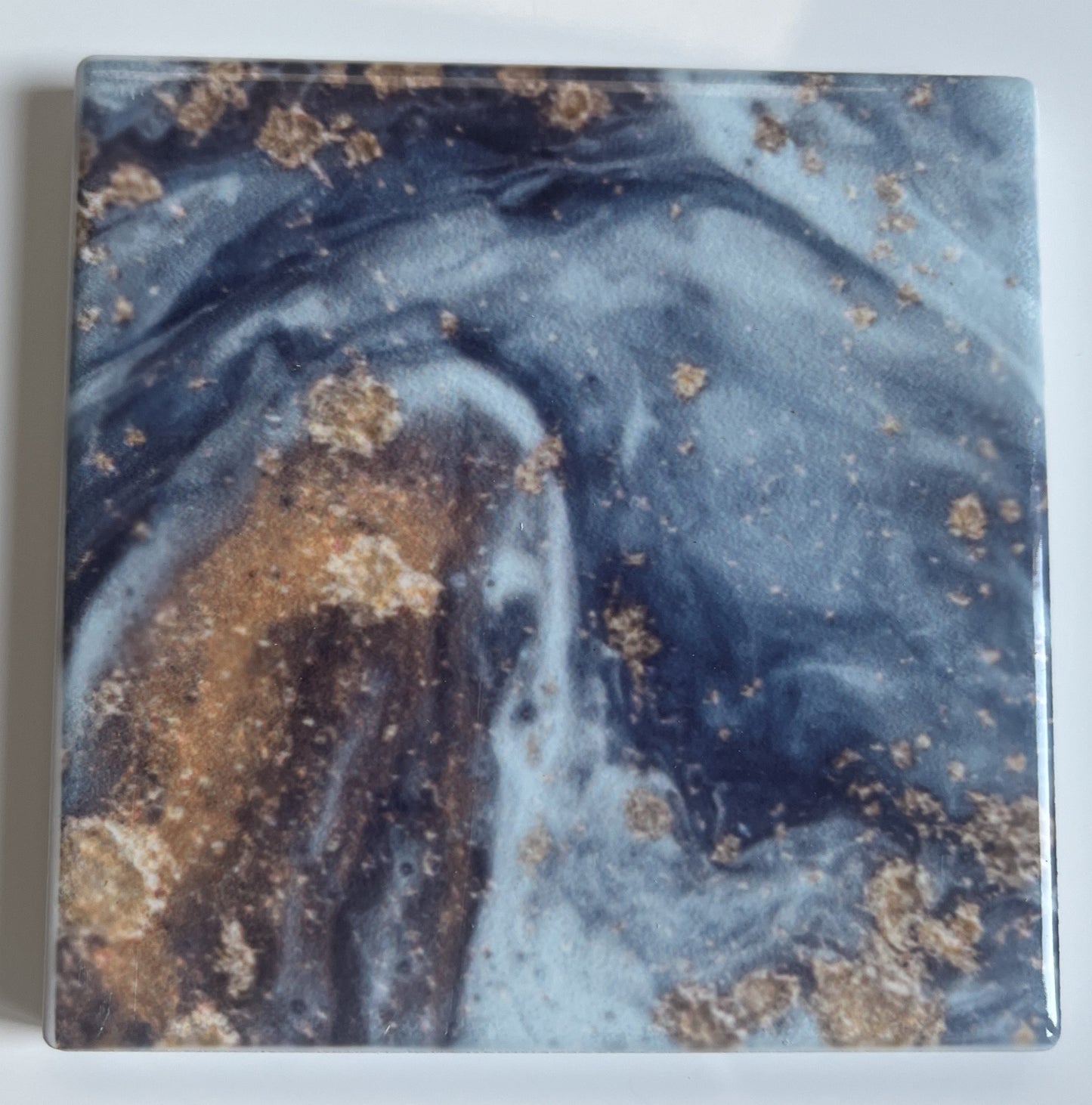 Hand Made Marble Effect Ceramic Coaster