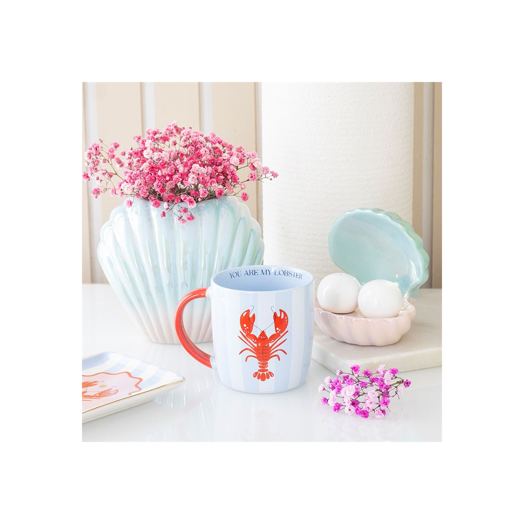 Iridescent Shell Flower Vase