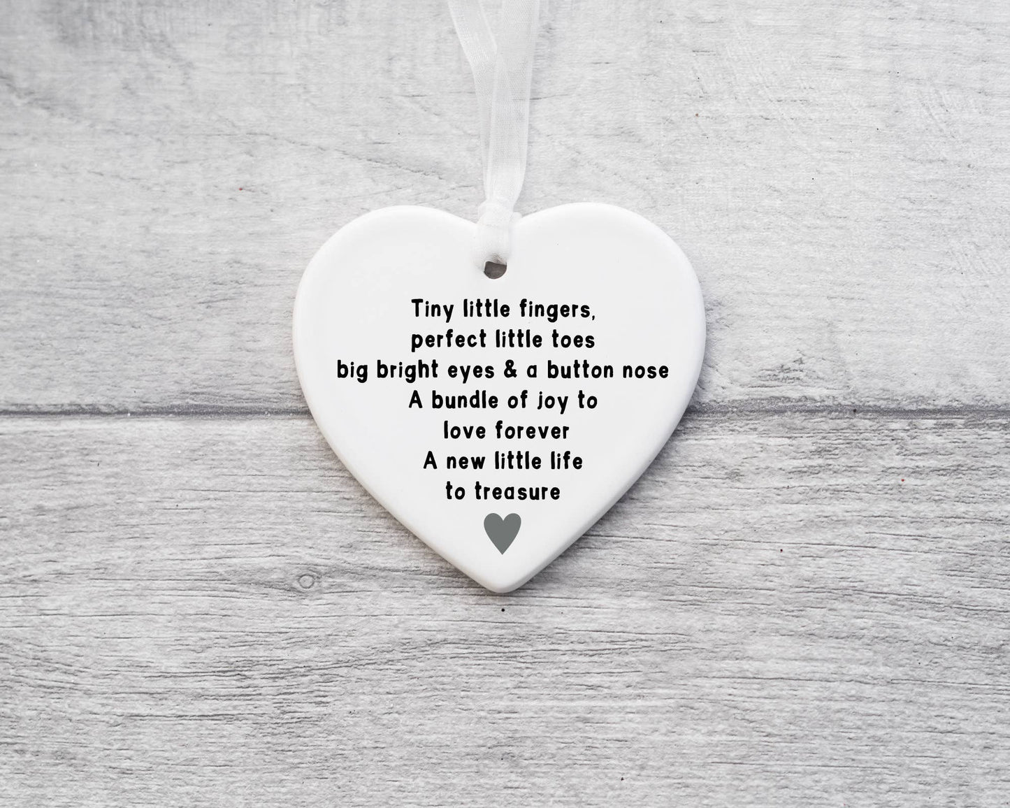 New Baby Ceramic Keepsake with Poem Ornament Gift