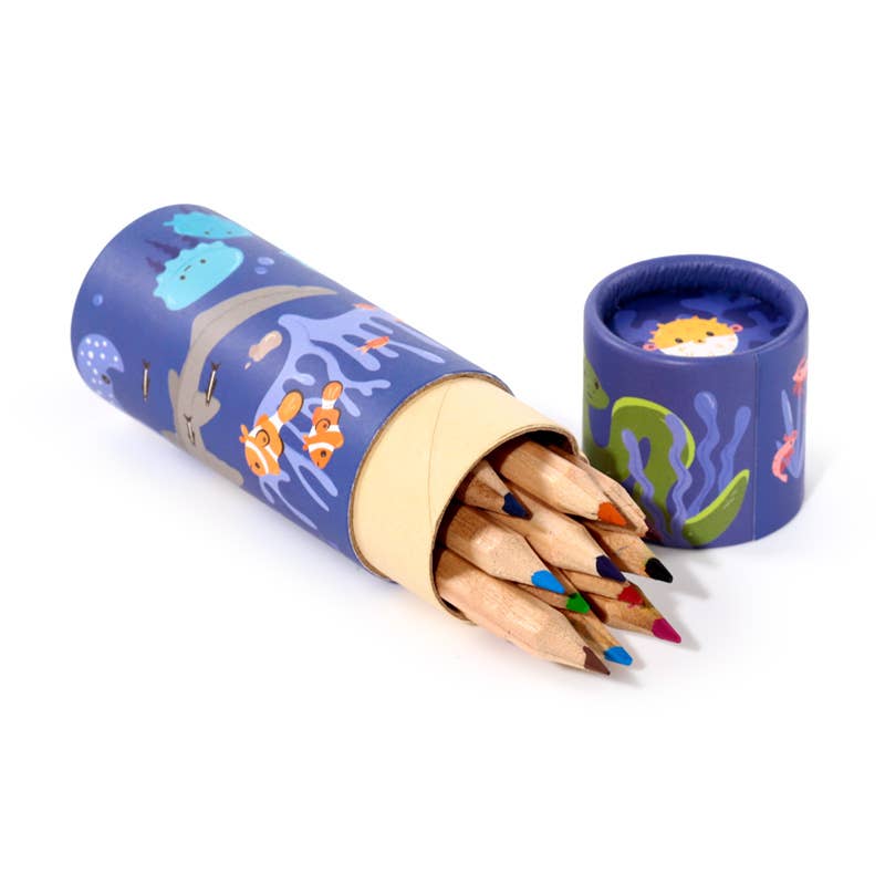 Mariniverse Pencil Pot with 12 Colouring Pencils
