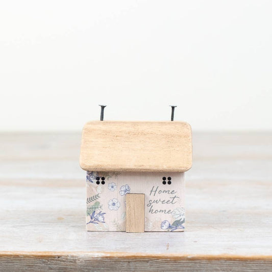 Flower Wooden House Deco, 8cm
