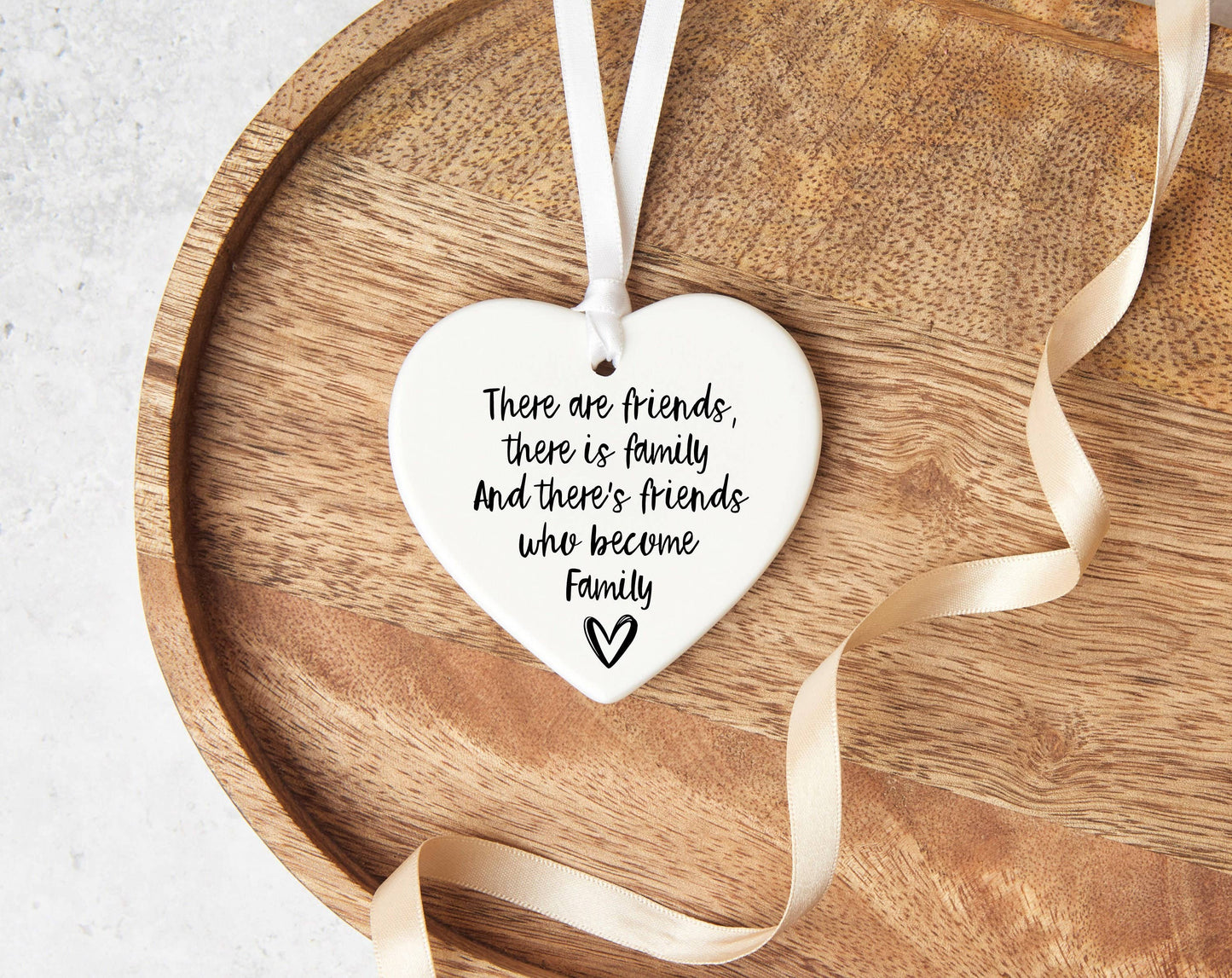 Friends become Family ceramic heart Keepsake