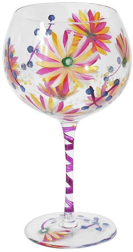 22cm Summer Daisies Gin Glass
