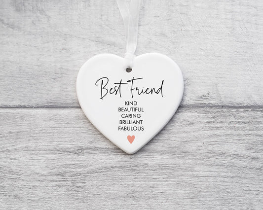Best Friend ceramic Heart Keepsake
