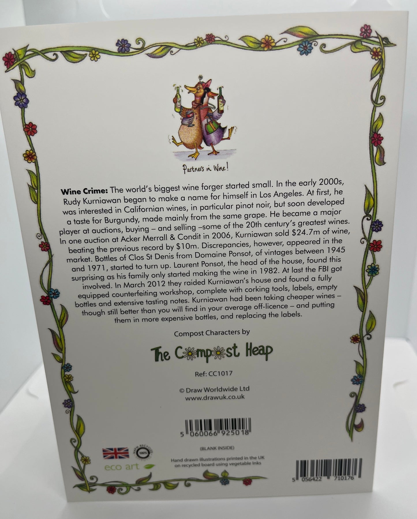 Partners In Wine Greeting Card