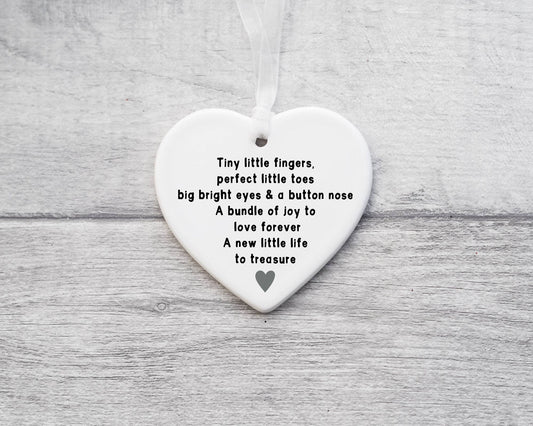 New Baby Ceramic Keepsake with Poem Ornament Gift