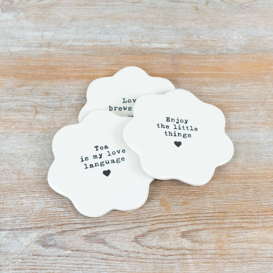 "Enjoy the little things" Flower Coaster,10cm