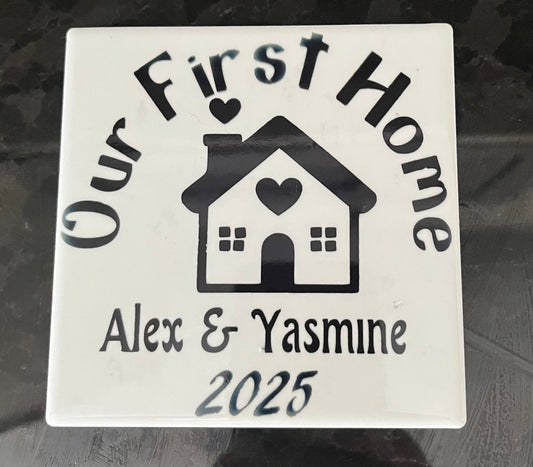 Personalised First Home Coaster