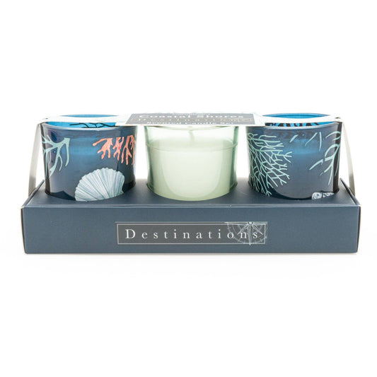 Coastal Shores S/3 Mini Votives with Seasalt Scent