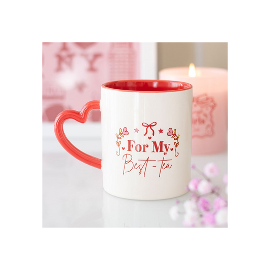 For My Best-Tea Mug with Heart Handle